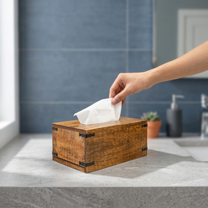 Porta pañuelos de madera ecológico de alta calidad Falak World Export, diseño moderno grabado, forma rectangular para el hogar - Product Image 2