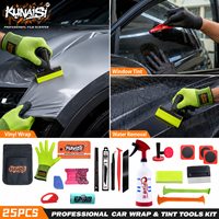 Kit d'installation de film teinté pour vitres KUNAISI 25 pièces multi-matériaux avec raclette, flacon pulvérisateur, gants et coupe-film