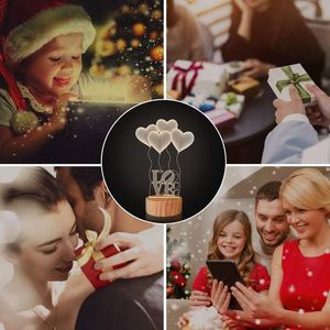 Te amo regalos 3D ilusión luz de noche dormitorio romántico luz de noche colores cálidos madera cumpleaños San Valentín regalo creativo - Product Image 3