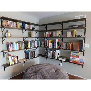 Heavy-duty shelf bracket, black metal, 90-degree support <b>frame</b>, 10-pack, wall-mounted L-shaped bracket with screws - Product Image 2