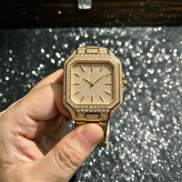 Montre mécanique entièrement sertie de moissanite, verre saphir, design étanche, cadran à remontage automatique, montre pour homme avec certificat GRA