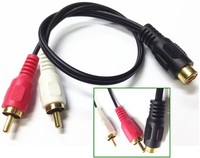 Câble audio-vidéo HITEC plaqué or YR-AV-4 1 RCA femelle vers 2 RCA mâles, compatible 100% OEM pour home cinéma