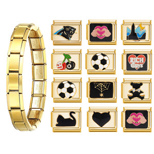 Italian Modular Bracelet Stainless Steel DIY Charm Set Fashion Jewelry Collection - Product Image 2
