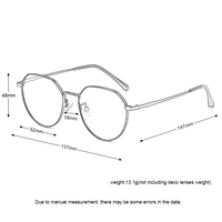 Jiojew Lunettes Unisexe Ultra Légères en Métal Pur, Montures Optiques Polygones pour Femmes, Montures de Lunettes en Titane