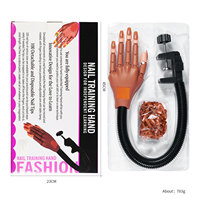 Main de mannequin professionnelle articulée et flexible pour la pratique des ongles, avec embouts réutilisables pour l'entraînement de la manucure des débutants