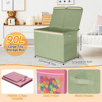 Boîte de rangement pliable multifonctionnelle en tissu non tissé pour armoire, organisateur domestique, bac à vêtements réutilisable avec couvercle