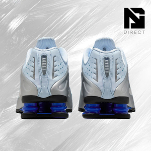 Nike Wmns Shox R4 'Blue Tint' Zapatillas para correr para mujer, parte superior de malla, transpirables, con cordones y tacón plano - Product Image 4