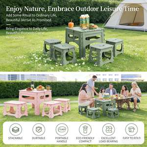 ชุดโต๊ะเก้าอี้พับได้ RCVE 1 โต๊ะ + เก้าอี้สตูล <span class=keywords><strong>2</strong></span> ตัว แข็งแรง ทนทาน เหมาะสำหรับการตั้งแคมป์กลางแจ้ง เดินป่า ตกปลา และใช้ในร่ม - Product Image 1