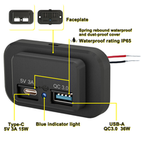 Chargeur de véhicule pour camping-car modifié en double port USB-A/Type-C QC3.0 5V3A, installation sans perçage pour OLIVER, compatible 12V-24V