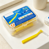 Brosse interdentaire en forme de L personnalisée avec des poils en nylon Dupont, différentes tailles de poils pour les espaces interdentaires, pour adultes et pour les appareils dentaires