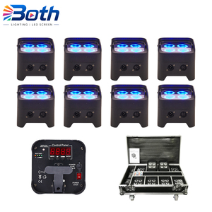 ไฟพาร์ LED ไร้สายขนาดเล็ก 4x18W RGBWA+UV พร้อมรีโมทสำหรับตกแต่งงานเลี้ยง - Product Image 1