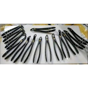 Fórceps de extracción dental de acero inoxidable, juego manual codificado en negro de 14 piezas - Product Image 6