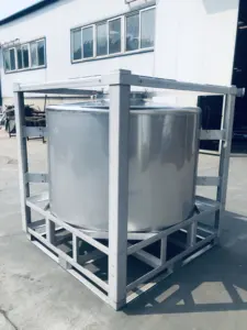 2000L Stainless Steel Storage Tank IBC Movable Tank With Frame Metal Container