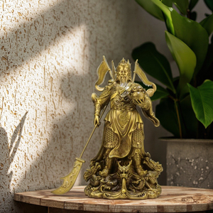 गुआन गोंग कांस्य प्रतिमा, चीनी देवता भगवान फेंग शुई मूर्तिकला कार्यालय डेस्क के लिए, घर की वेदी, धन और सुरक्षा, अनुकूलन योग्य - Product Image 4