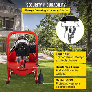 75ft x 1/2Inch 370W Cống Làm Sạch Máy Xách Tay Điện Với Máy Cắt Găng Tay Cống Khoan Cleaner Cống Sạch Hơn - Product Image 5