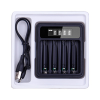 Chargeur LCD Doublepow à 4 emplacements, prix d'usine, chargeur de batterie Li-Ion 1,5 V pour AA/AAA avec port de charge USB Type-C