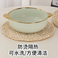Sous-plats ronds tressés en paille antidérapants style campagnard pour mariage, Noël, dîner, assiettes de présentation et dessous de verre