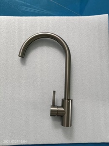 Modern Single Handle Kitchen Faucet Brushed Nickel Deck <b>Mounted</b> Pull Down <b>Spray</b> Contemporary Design - Product Image 4