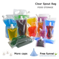 Sac de boisson avec bec verseur latéral de 1L-5L, pochette de jus de Fruit, bouteille en forme de bouteille, emballage de boisson pour bébé, FBA libre, sacs transparents