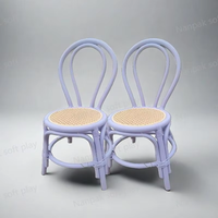 Chaises d'enfants en rotin en osier de restauration de jardin de lavande rose bleu pour l'intérieur extérieur
