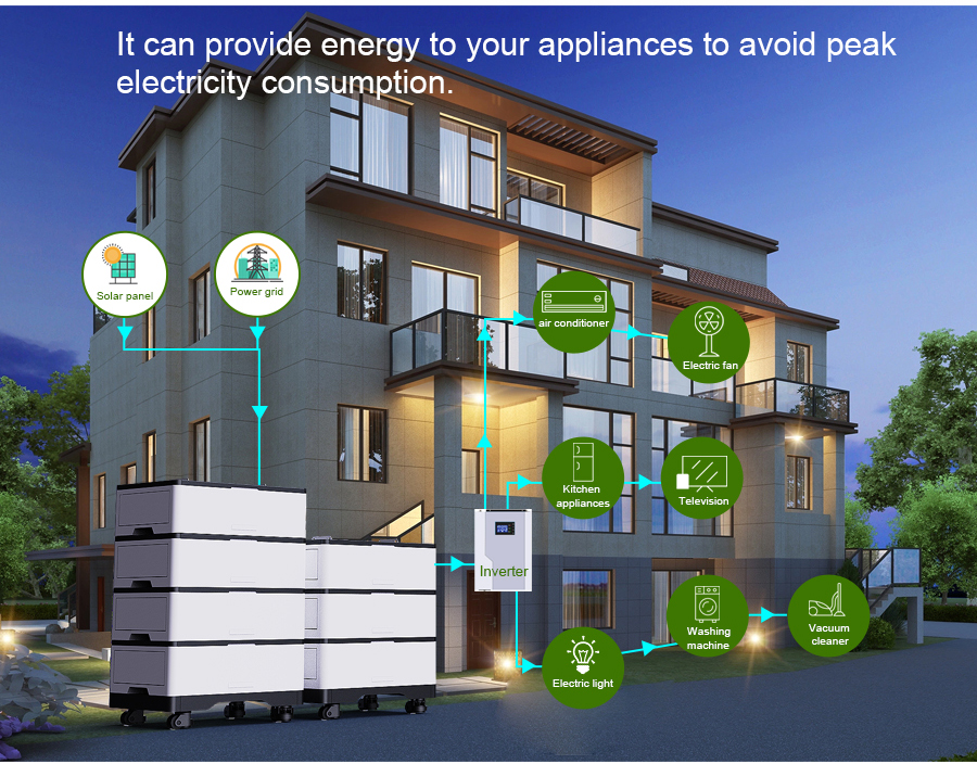 stackable battery storage solar system lithium battery 100ah 200ah 48v