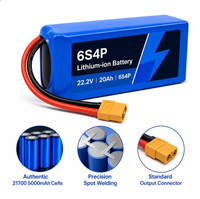Paket Baterai Lithium-ion 21700 50PL Cell 6S4P 22.2V 20Ah Baterai Li-ion Isi Ulang dengan BMS untuk Catu Daya Robot E-bike