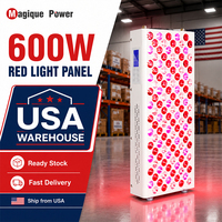 Stock US - Expédition Rapide - Panneau de Thérapie par Lumière Rouge Infrarouge de Qualité Médicale à 5 Longueurs d'Onde avec COB - Écran Tactile Magique Power