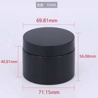 100ml 1500ml 200ml 250ml Crème de soin de la peau Pot mat Pot en plastique cosmétique noir pour animaux de compagnie avec bouchon à vis en plastique