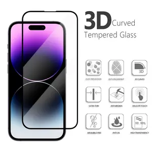 For IPhone 14 9H 3D Premium Mobile Phone Screen Protector IP 11 12 13 Pro Max Tempered Glass Screen Protector