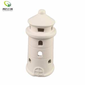 2024 Summer Christmas Ceramic Handmade Customizable Lighthouse Shape Porcelain <strong>Tea</strong> <strong>Light</strong> Candle <strong>Holder</strong> Customized Color Home - Product Image 1
