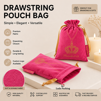 Pochette à bijoux en velours avec logo brodé, sac à cordon souple pour l'emballage de bagues, colliers, bracelets, boucles d'oreilles, vente en gros
