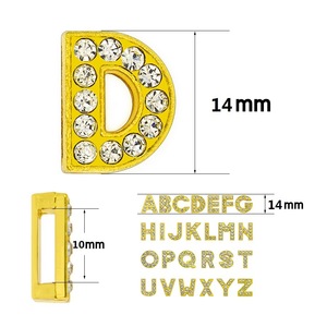 Hete verkoop strass 8mm metalen alfabet A-Z schuifletters voor hondenhalsband ketting schuif armband polsband DIY accessoires cadeaus - Product Image 3