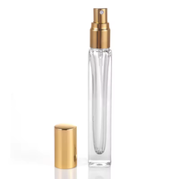 Bouchon en aluminium de bouteille en verre de forme carrée portable de 10ml 15ml avec atomiseur pour bouteilles de pulvérisation de brume fine de parfum