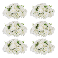Table Home Decor Boules de fleurs en soie Bouquet Centres de table de mariage Décoration Hortensias blancs Fleurs Mariage artificiel