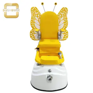 yellow kids pedicure salon furniture with kids manicure and pedicure set manufacture for kids butterfly pedicure chair supplier