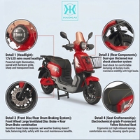 72V 2200W Electric Moped Scooter Streetbikes High Power 45km/h Durable Long Range Urban Commuter Motorcycle for Adults