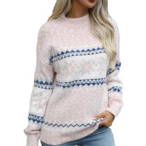 <span class=keywords><strong>Pull</strong></span> en tricot pour femme, col mi-haut, motif flocon de neige, nouvelle collection automne/hiver, Noël - Product Image 1