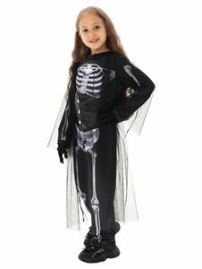 2025 nueva llegada niños medianoche Cuervo caído Ángel oscuro Halloween disfraz niña Tween Ángel DE LA MUERTE disfraz - Product Image 5