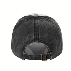 Casquettes de baseball en coton à 5 panneaux, effet vieilli, avec logo brodé personnalisé, bicolores, pour le sport, vente en gros - Product Image 4