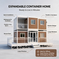 Maison extensible à 3 chambres - Maisons conteneurs pliables de 40 pieds, design modulaire préfabriqué moderne et finitions de luxe