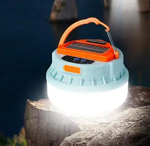埃德野营灯可充电太阳能野营灯便携式，带3种照明模式，用于徒步钓鱼旅行应急充电