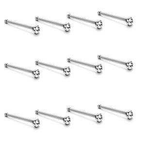 Lote de Piercing de acero quirúrgico para la Nariz, conjunto de anillo de cristal para la Nariz, a granel, lote de 40 o 60 unidades - Product Image 4