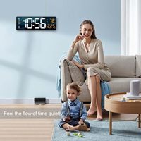 Reloj Digital LED de 16.2 Pulgadas con Control Remoto para Decoración de Sala de Estar, Reloj de Pared LED