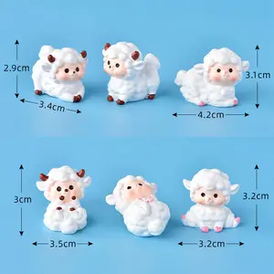 Vente en gros de mouton mignon 3D matériau en résine décoration créative pour réfrigérateur aimant de réfrigérateur à fort magnétisme