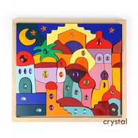 Bloques de Construcción de Madera de Haya con Gemas y Diamantes Orientales Brillantes, Juguetes Educativos de Madera Sólida para Niños de 2 a 6 Años, Unisex