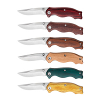 Mini couteau pliant de poche, manche en bois de rose, lame en acier inoxydable, camping en plein air, chasse, pêche, EDC, portable, OEM personnalisé