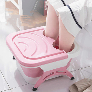 Portable Folding Eco-Friendly European Style Food Grade PP Plastic Foot Spa Pail 4 Massage Rollers Lid <strong>Foldable</strong> <strong>Bath</strong> Soaking - Product Image 2