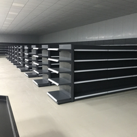 Nouvelle conception d'étagère de supermarché à prix avantageux, gondole double face en acier de Luoyang, système d'étagères d'hypermarché en provenance de Chine