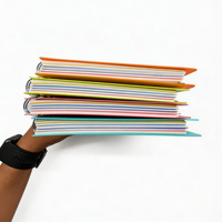 Carnet à spirales A5 avec couverture en PP, index à 5 onglets et 4 séparateurs, papier offset, 210 pages, cadeau pour étudiants