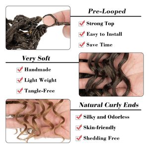 Cheveux à crocheter <span class=keywords><strong>Gogo</strong></span> Curl 10-18 pouces Blond miel Pré-bouclés Ondulation océanique Cheveux courts bouclés Bohème Box Braids - Product Image 3